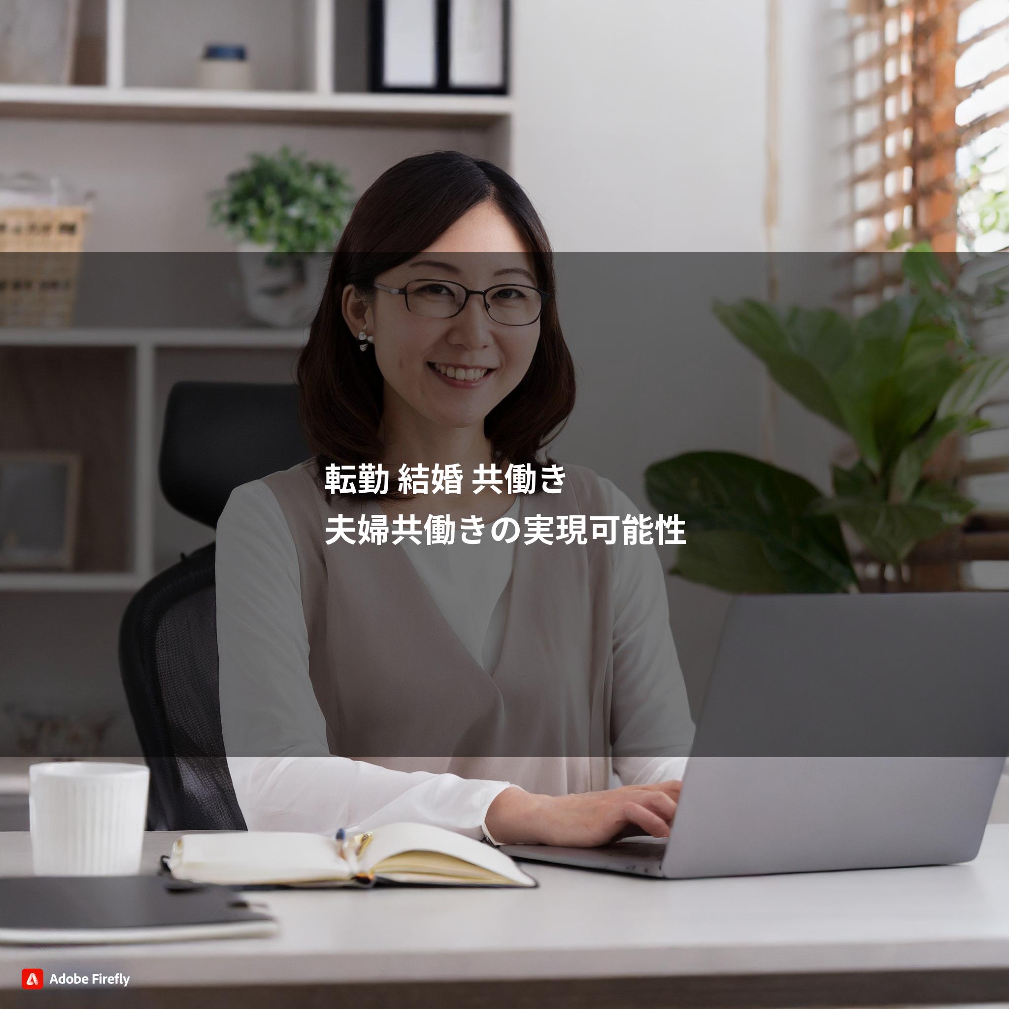 パソコンで作業する笑顔の女性