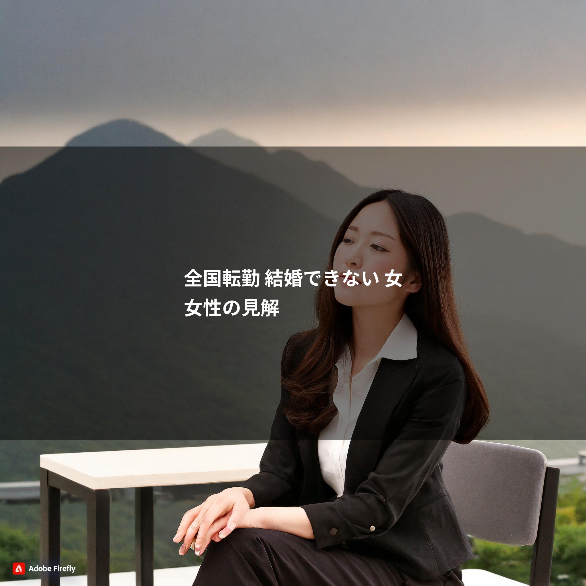 山を背景に考え込む女性
