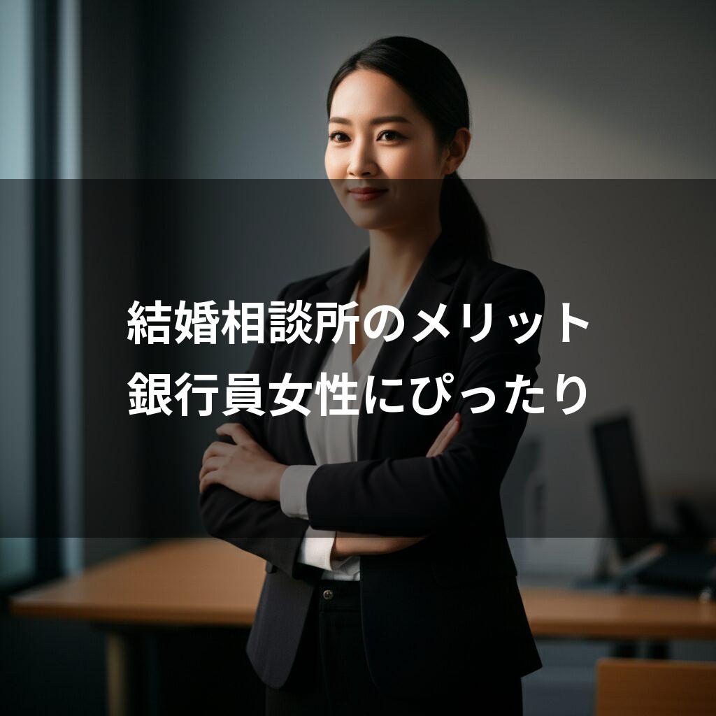 結婚相談所の情報を紹介する銀行員の女性