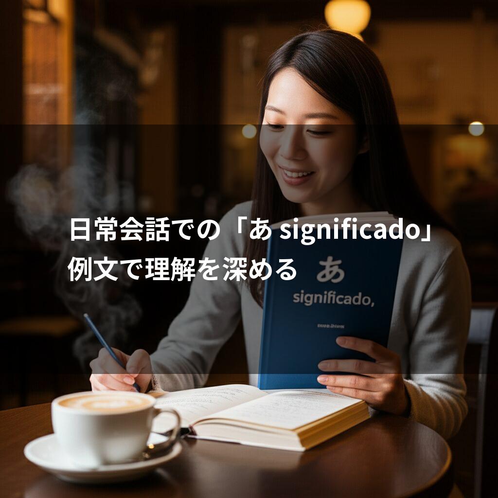 カフェで日本語とスペイン語の単語帳を見ながら勉強する女性