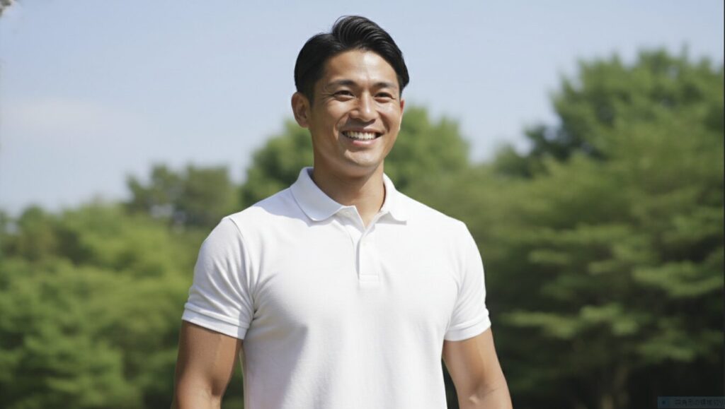 清潔感があり体格の良い爽やかな日本人男性