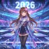 2026年の復活を象徴する、デジタル空間で輝くキズナアイ風のバーチャルアイドルのアイキャッチ画像