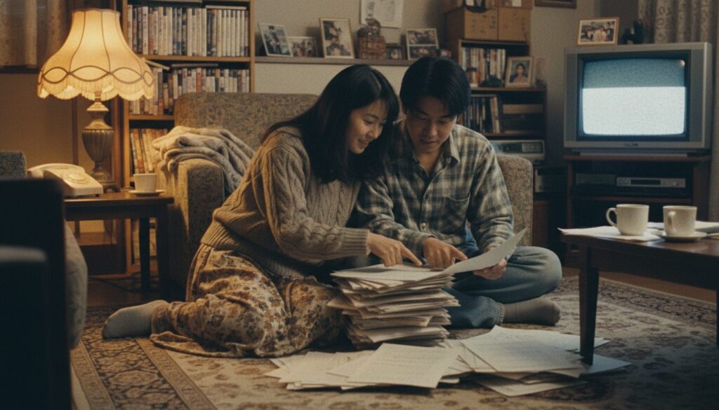 1990年代、放送作家としてのキャリアを支え始めた若き日の夫婦をイメージしたノスタルジックな風景